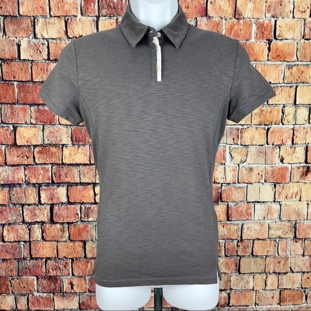 ROOTS73 Women’s Short Sleeve Polo Shirt Size Small in Heather Dark Grey